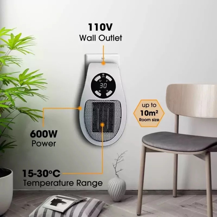 بخاری برقی دیواری 500 وات فن دار دیواری مدل MA-101