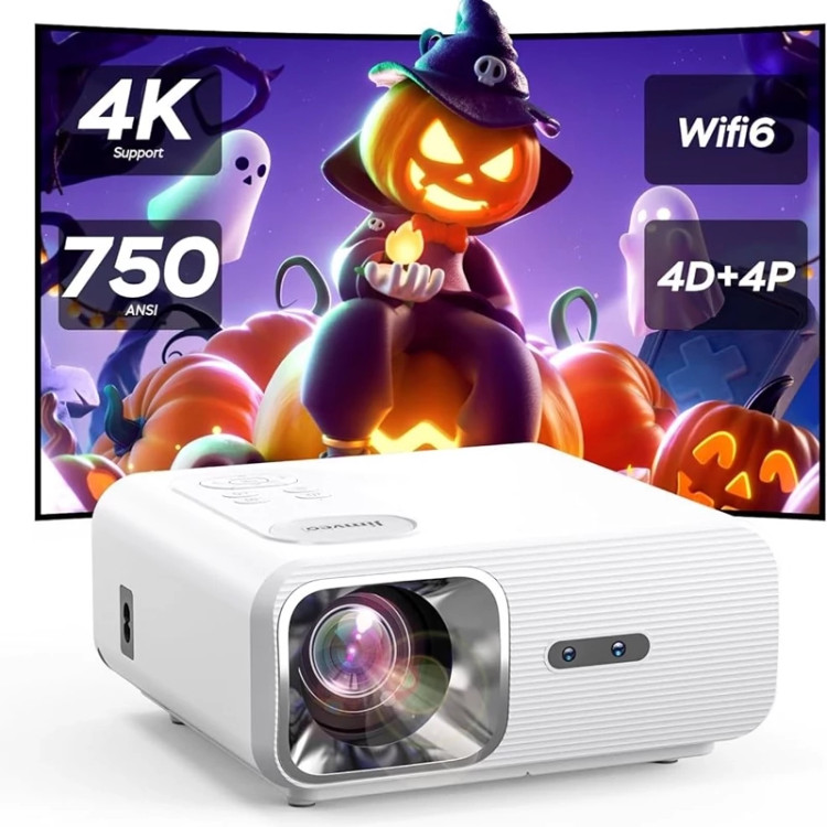 ویدیو پروژکتور وای فای برند جیمویو مدل J61 با کیفیت 4k و فوکوس خودکار