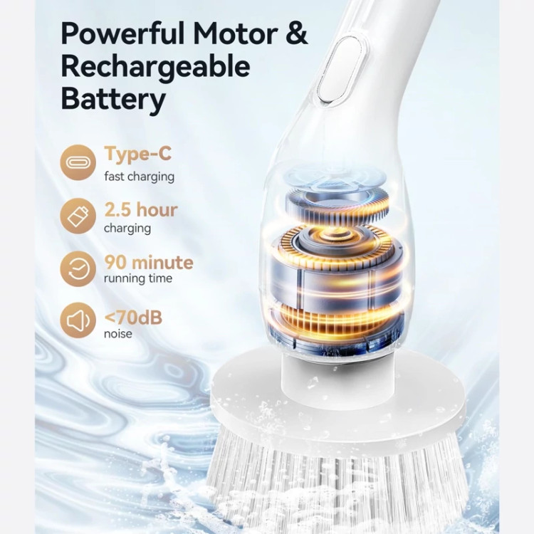 اسکرابر چرخشی شارژی ضد اب با صفحه نمایش LED