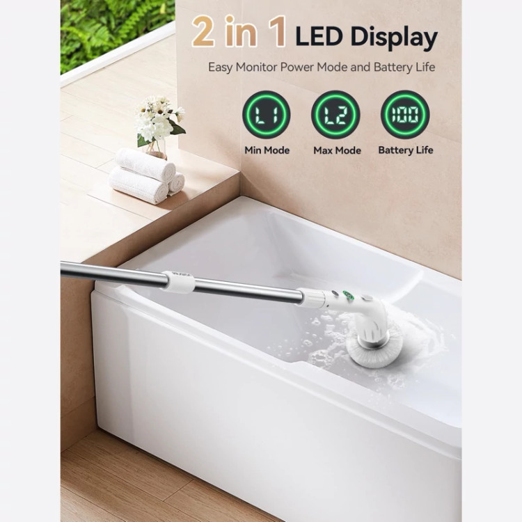 اسکرابر چرخشی شارژی ضد اب با صفحه نمایش LED
