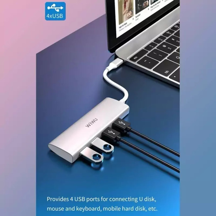هاب 4 پورته USB-C برند ویوو مدل A440