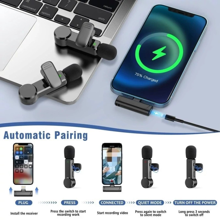 میکروفون یقه ای بی سیم 2 عددی برند Newmine مدل MC88