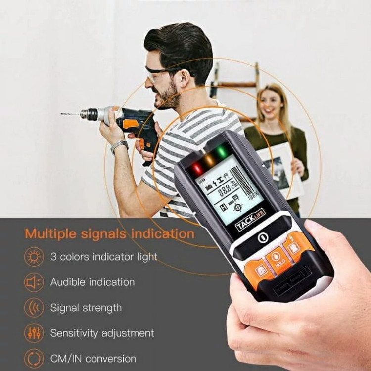اسکنر ، ردیاب دیواری برند TACKLIFE-DMS05 با رطوبت سنج