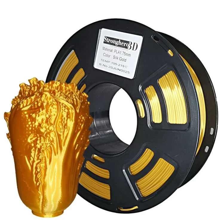 فیلامنت پرینتر سهبعدی برند Stronghero3D اندازه 1.75mm – رنگ طلایی، وزن ۱ کیلوگرم