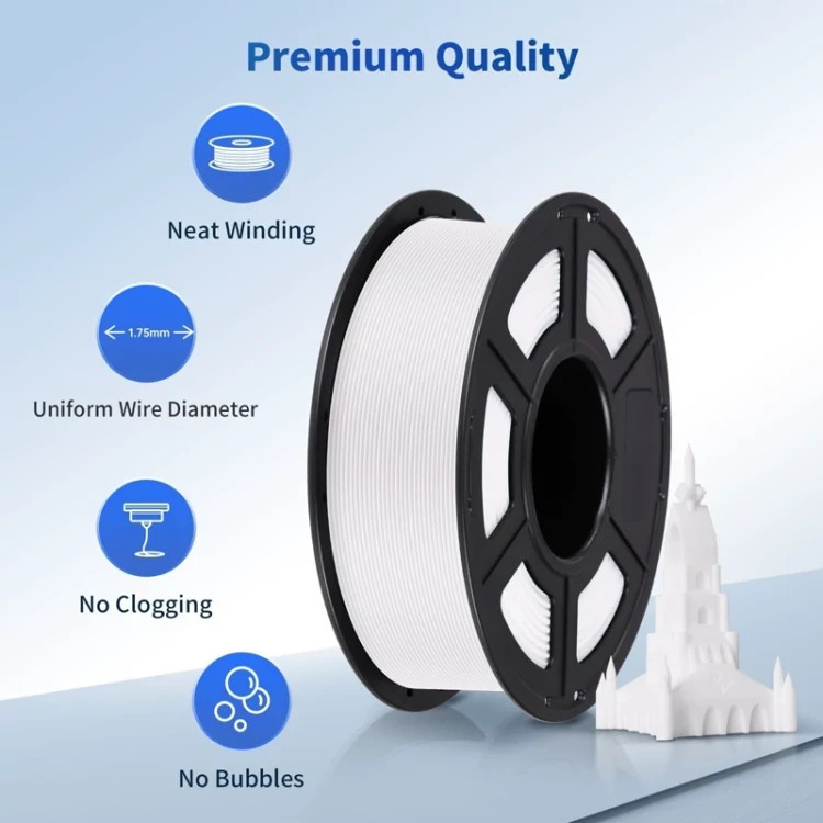 فیلامنت پرینتر سهبعدی برند Stronghero3D با اندازه 1.75mm – رنگ سفید، وزن ۱ کیلوگرم