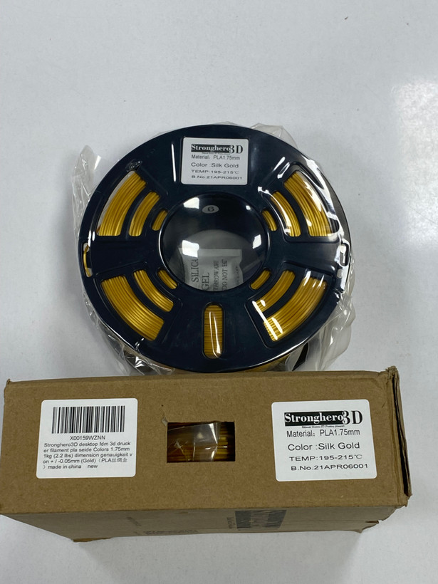 فیلامنت پرینتر سهبعدی برند Stronghero3D اندازه 1.75mm – رنگ طلایی، وزن ۱ کیلوگرم