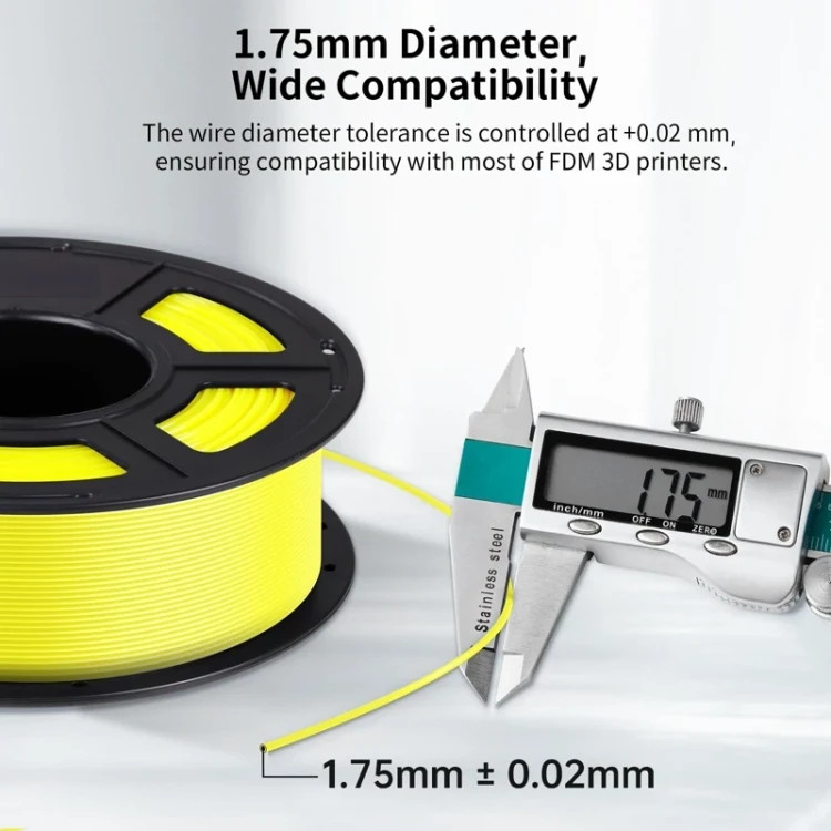 فیلامنت پرینتر سهبعدی برند Stronghero3D اندازه 1.75mm رنگ زرد، وزن ۱ کیلوگرم