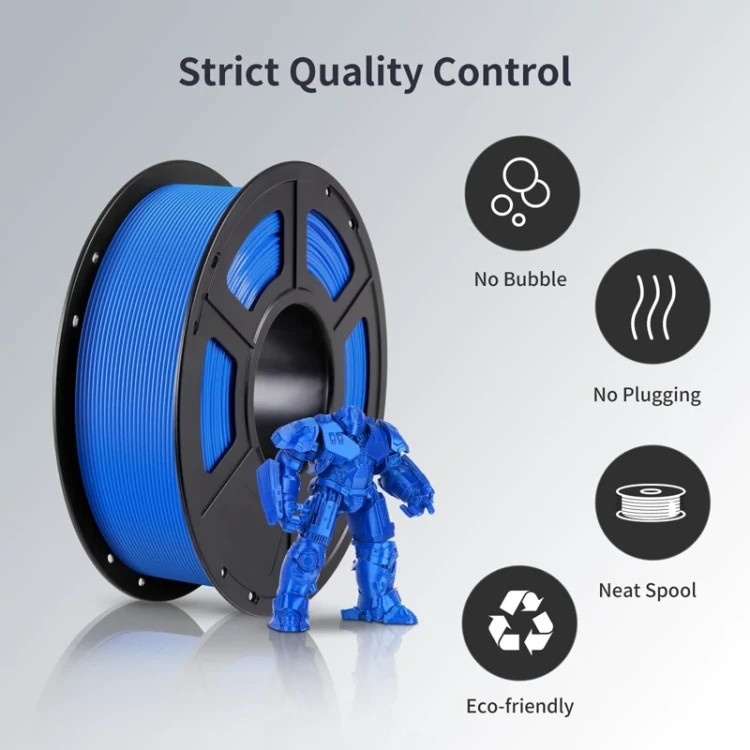 فیلامنت پرینتر سهبعدی برند Stronghero3D اندازه 1.75mm – رنگ آبی، وزن ۱ کیلوگرم