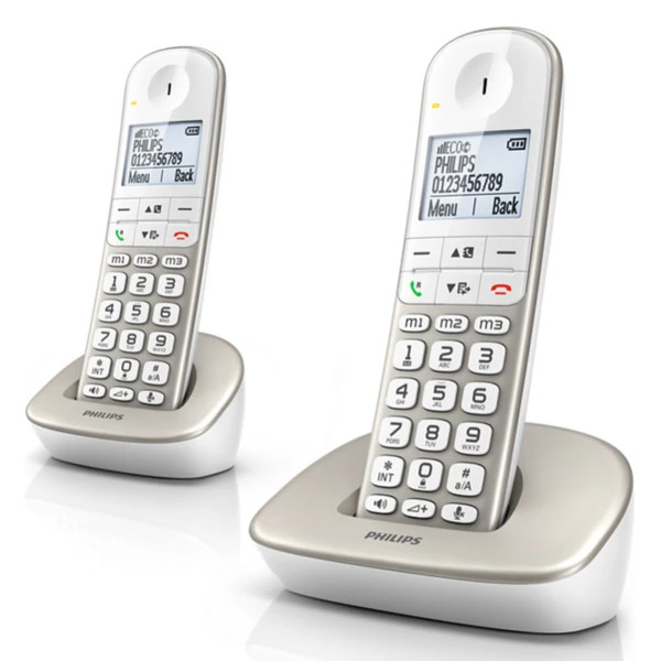 تلفن ثابت برند فیلیپس مدل XL490 | سازگار با سمعک، تقویت صدا و صفحه نمایش بزرگ