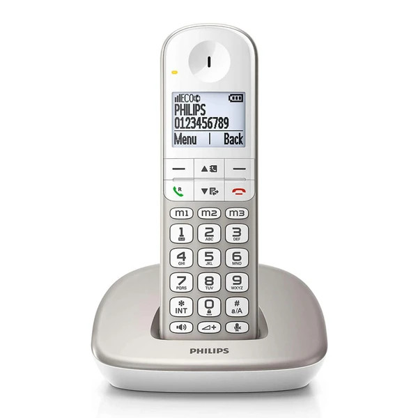 تلفن ثابت برند فیلیپس مدل XL490 | سازگار با سمعک، تقویت صدا و صفحه نمایش بزرگ