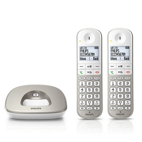 تلفن ثابت برند فیلیپس مدل XL490 | سازگار با سمعک، تقویت صدا و صفحه نمایش بزرگ