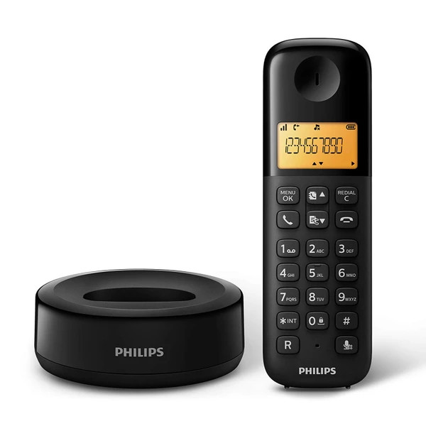 تلفن ثابت بیسیم برند فیلیپس مدل D160 Duo دو گوشی | DECT، صفحه نمایش 1.6 اینچی