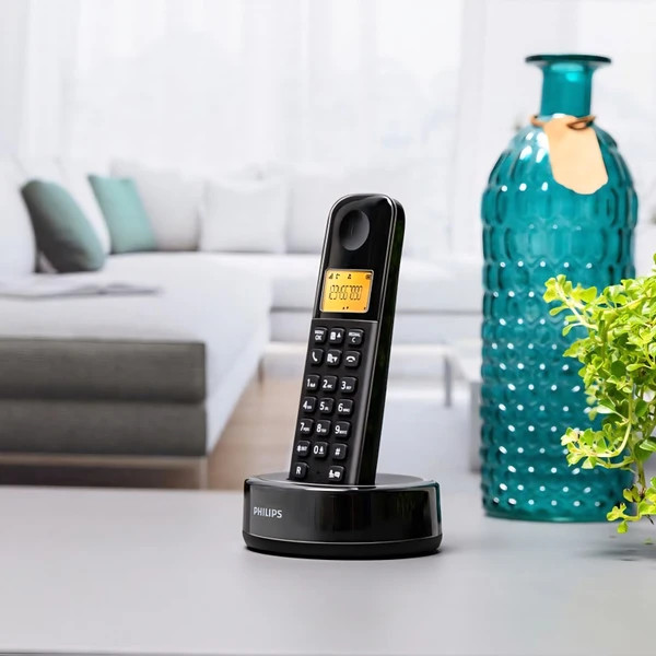 تلفن ثابت بیسیم برند فیلیپس مدل D160 Duo دو گوشی | DECT، صفحه نمایش 1.6 اینچی