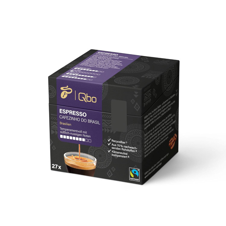 کپسول قهوه چیبو Tchibo Qbo Espresso Cafezinho do Brazil | طعم آجیلی و تند، شدت ۸/۱۰