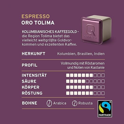 کپسول قهوه چیبو کیوبو اسپرسو Oro Tolima | طعم غنی، شدت ۷/۱۰