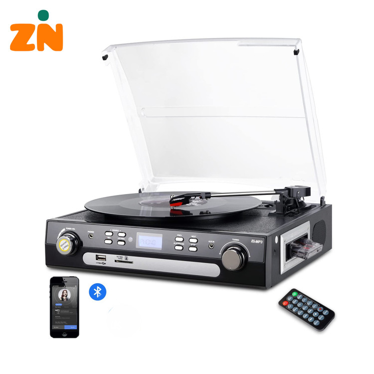 گرامافون بلوتوثی برندDIGITNOW! قابلیت تبدیل وینیل به MP3 | کاست، رادیو AM/FM، USB/SD