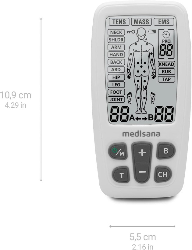دستگاه الکتروتراپی مدیسانا مدل TT 200 ماساژور TENS EMS برای تسکین درد و تقویت عضلات