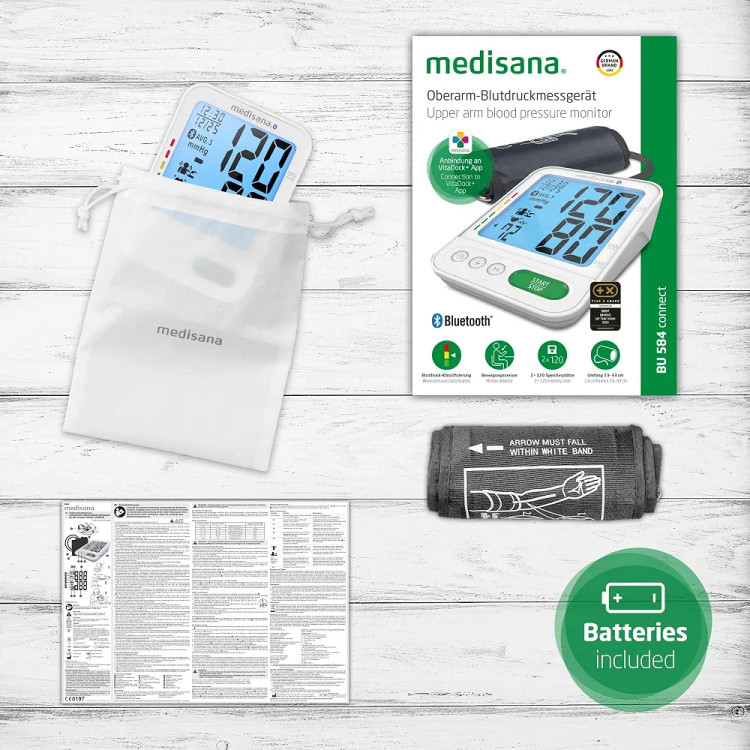 فشارسنج بازویی دیجیتال مدیسانا مدل Medisana BU 584 Connect با بلوتوث