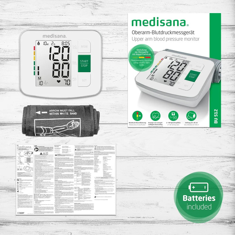 فشارسنج بازویی دیجیتال مدیسانا مدل Medisana BU 512 با تشخیص ضربان نامنظم