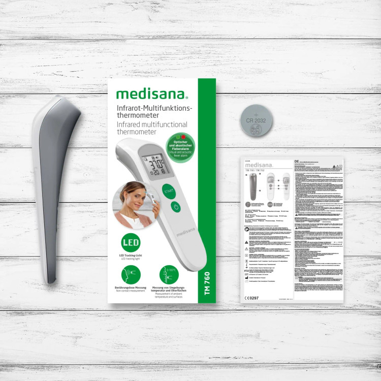 تبسنج دیجیتال پیشانی مدیسانا مدل Medisana TM 760 | تبسنج بدون تماس کودک و بزرگسال