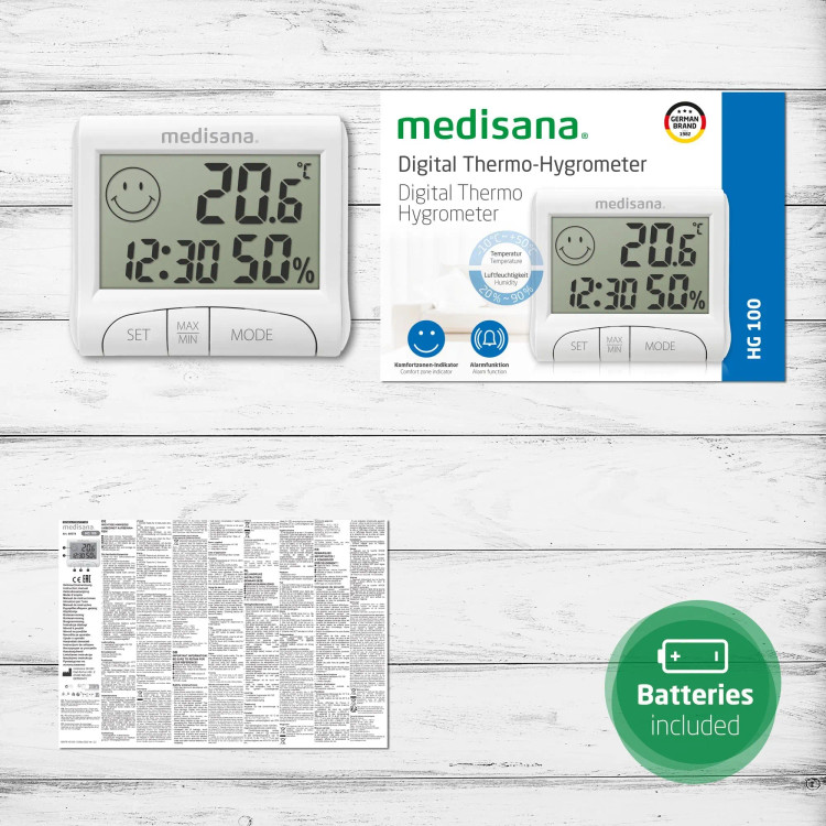 دماسنج و رطوبتسنج دیجیتال مدیسانا Medisana HG 100