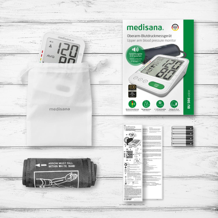 دستگاه فشارسنج بازویی سخنگو مدیسانا Medisana BU 586