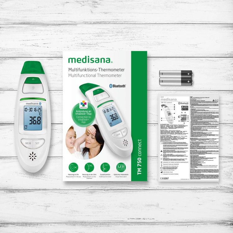 دماسنج دیجیتال مادون قرمز مدیسانا Medisana TM 750 Connect | پیشانی و گوش | Bluetooth