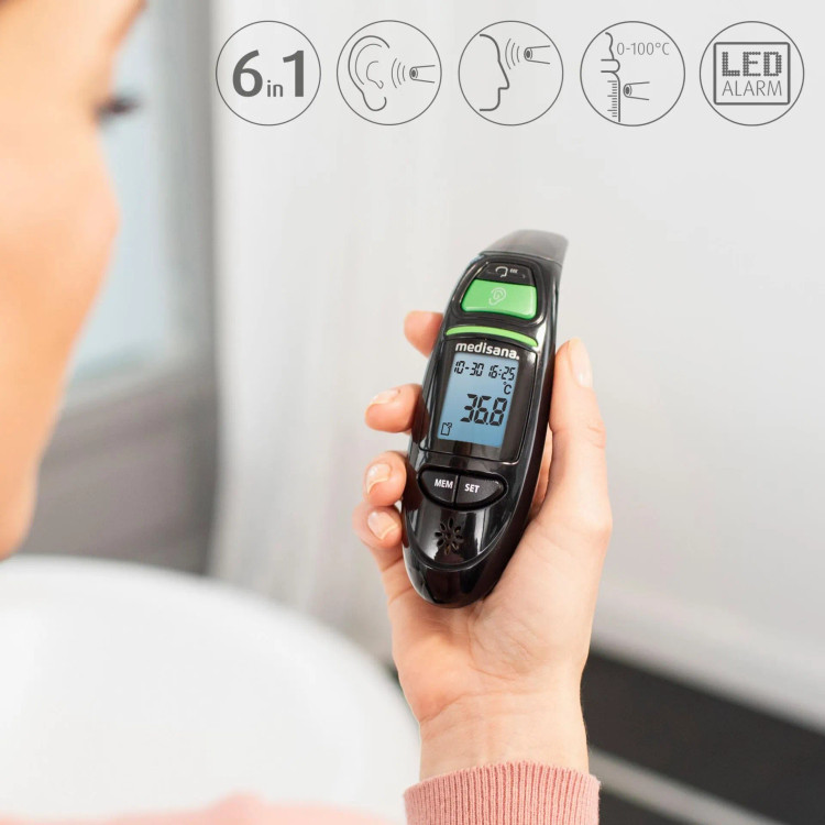دماسنج دیجیتال مادون قرمز مدیسانا Medisana TM 750 | پیشانی و گوش | 6 در 1