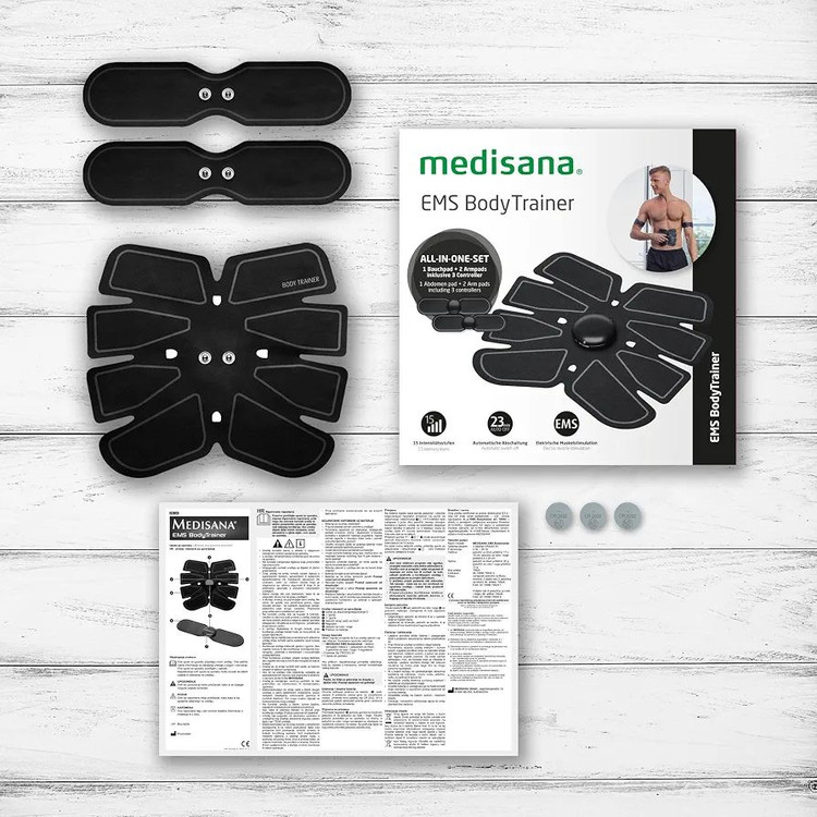 دستگاه عضلهساز EMS مدیسانا Medisana Body Trainer مدل 79524 | تحریک الکتریکی عضلات شکم، بازو و پا