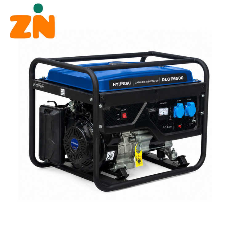 ژنراتور برق بنزینی ۵ کیلووات هیوندا مدل DLGE6500 چهار زمانه تک فاز (Stage V) با AVR و موتور قدرتمند ۱۴ اسب بخار