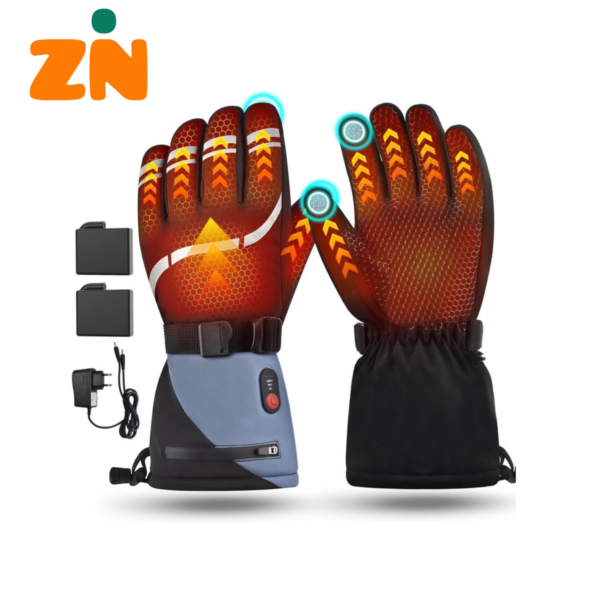 دستکش گرمایشی شارژی مردانه و زنانه با باتری 2200 میلی آمپر سایز L